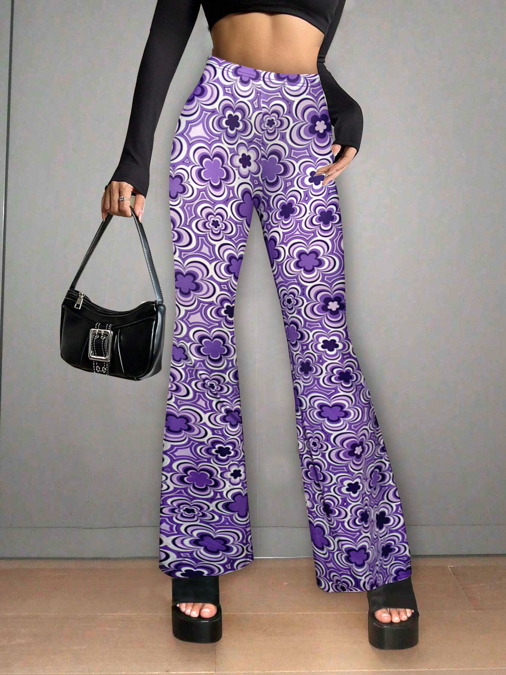 Floral Print Casual Jumpsuit Micro-elasticity