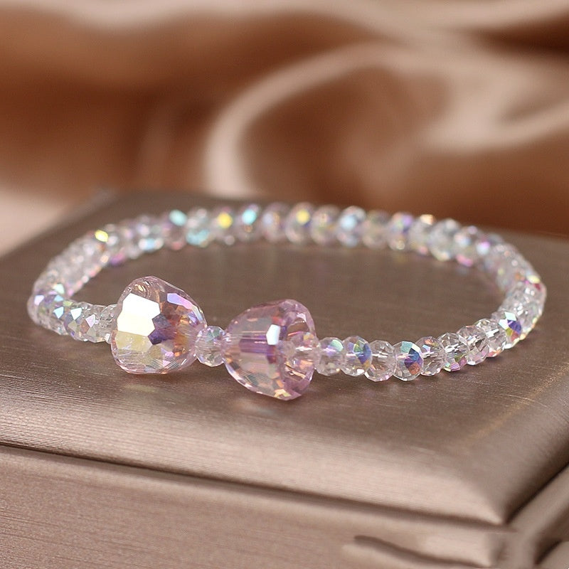 Colorful Crystal Korean Style Simple Mori Style Bow Bracelet