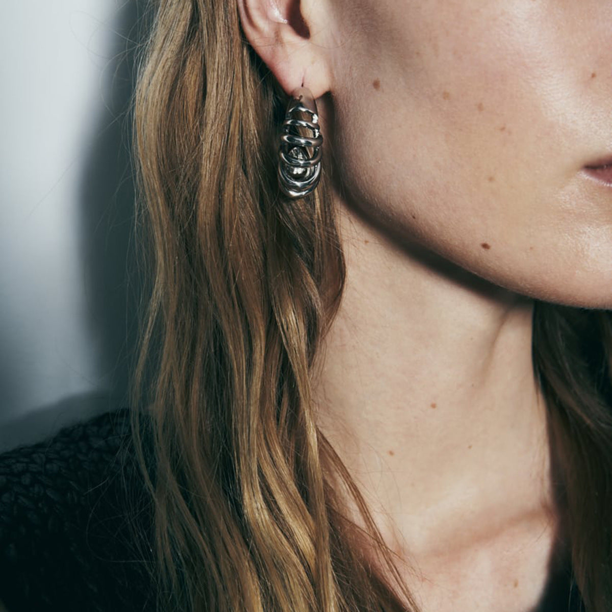 Cold Style Retro Hollow Stud Earrings Women
