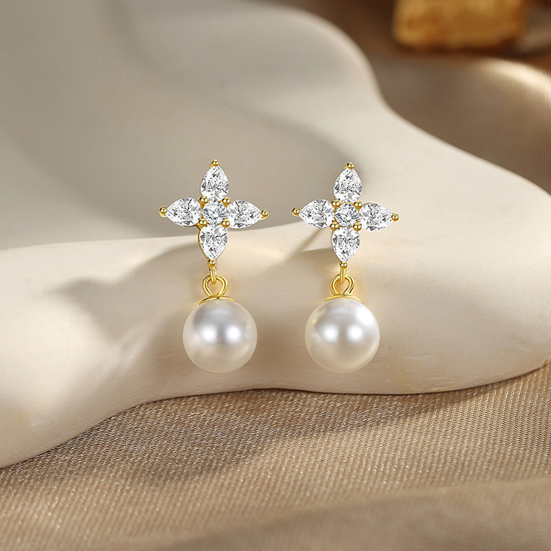 Affordable Luxury Style Pearl-studded Earrings Women