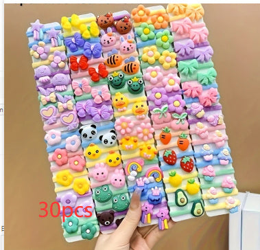Rubber Band Female Hair-binding Children's Cartoon Hair Band Cute Baby Hair Friendly String Hair Rope Headdress