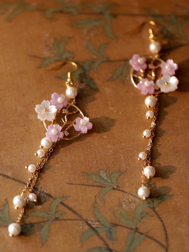 Women's Classic Style Long Tassel Qipao Ancient Style Earrings