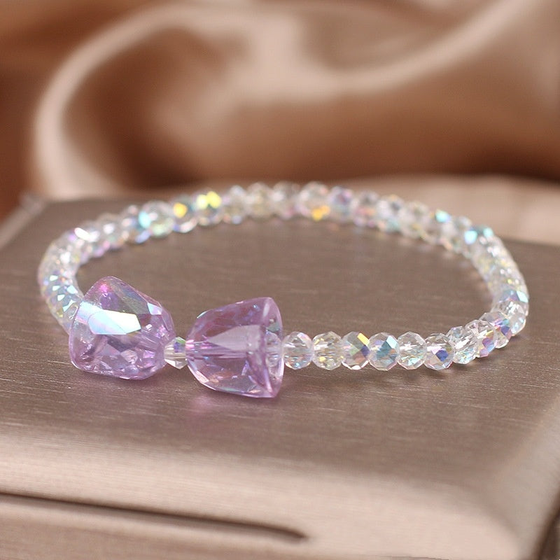 Colorful Crystal Korean Style Simple Mori Style Bow Bracelet