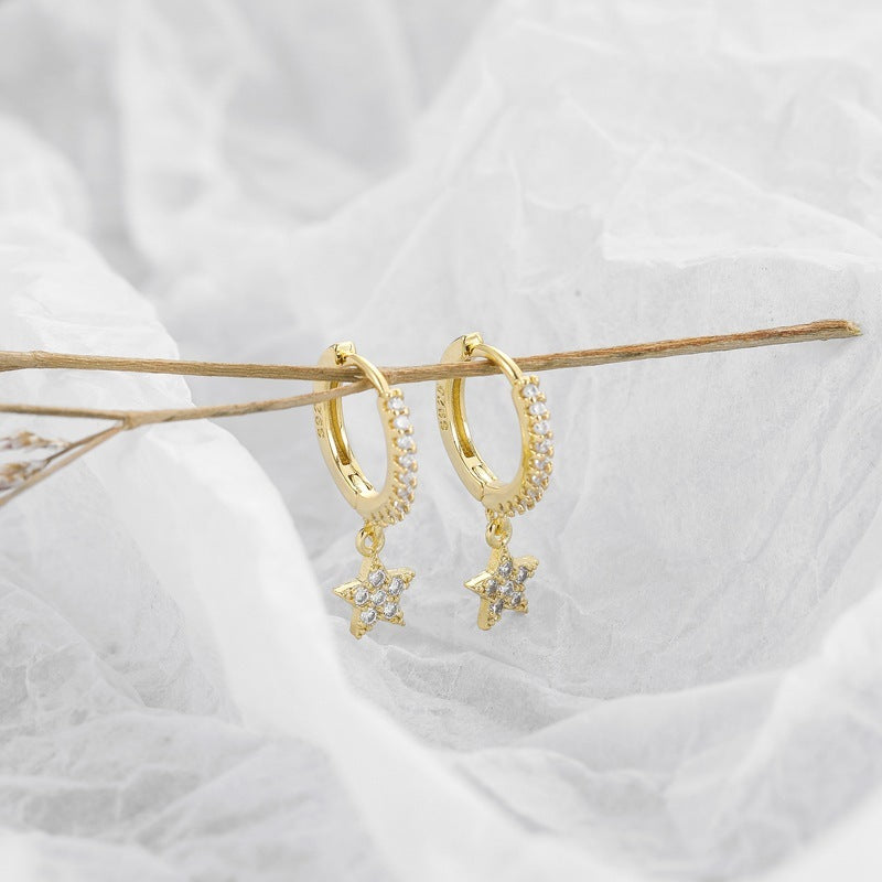 Sterling Silver Earrings For Women Korean Style XINGX Earrings Sweet Cute With Diamonds
