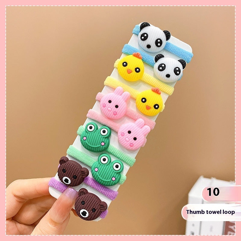 Rubber Band Female Hair-binding Children's Cartoon Hair Band Cute Baby Hair Friendly String Hair Rope Headdress