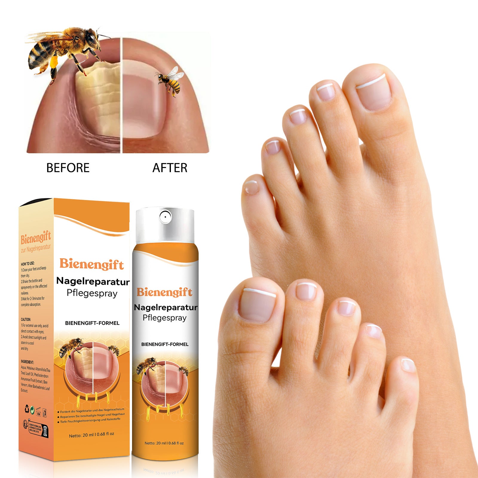 Bee Nail Spray Repair Gray Nails