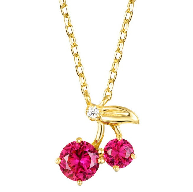 Small Cherry Light Luxury Pendant Creative Cute Girly Style Necklace For Women