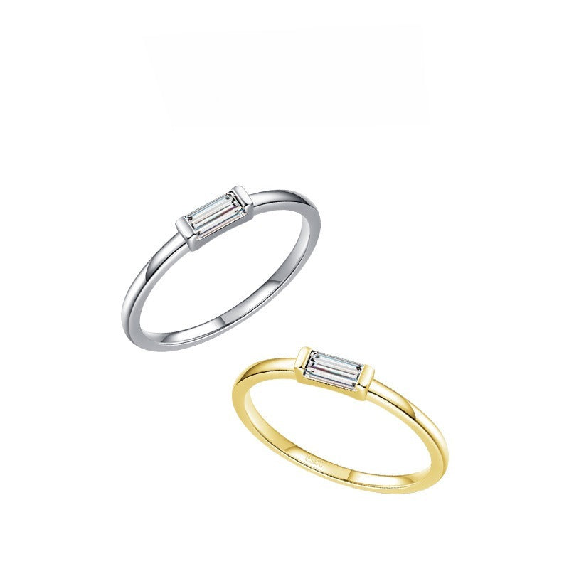 Simple Cold Style Zircon Ring Women