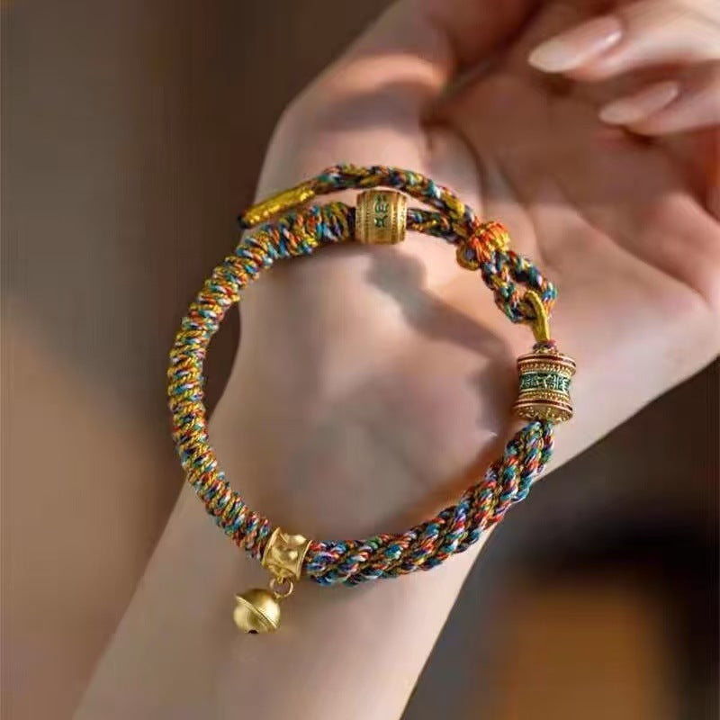 Tibetan Style Six-character Mantra Handmade Weaving Ethnic Style Bracelet