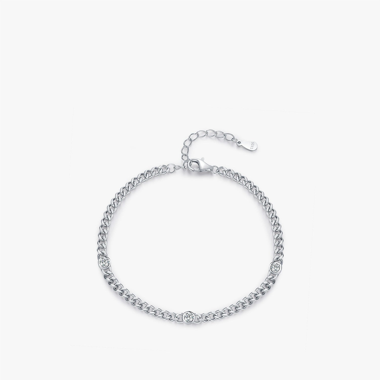 S925 Sterling Silver Japanese Style Personalized Punk Fashion Shining Diamond Bracelet Accessories For Women