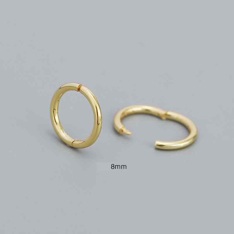 Puncture Jewelry S925 Sterling Silver Ins Style Geometric Round Earrings For Women
