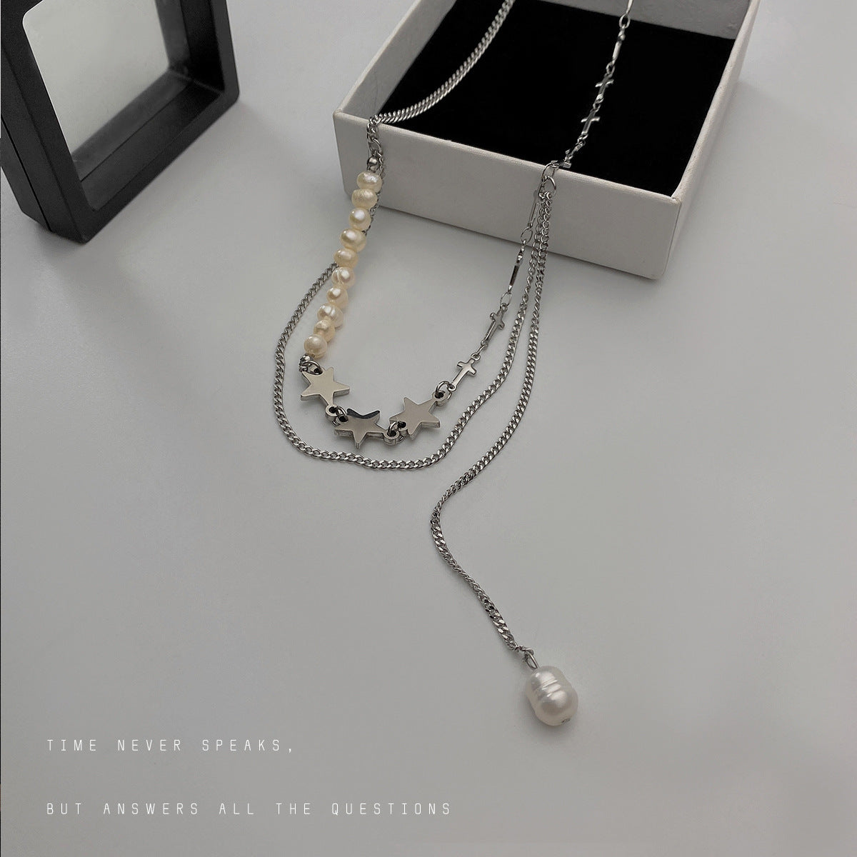 Niche Palace Style Irregular Pearl Stitching Necklace Women