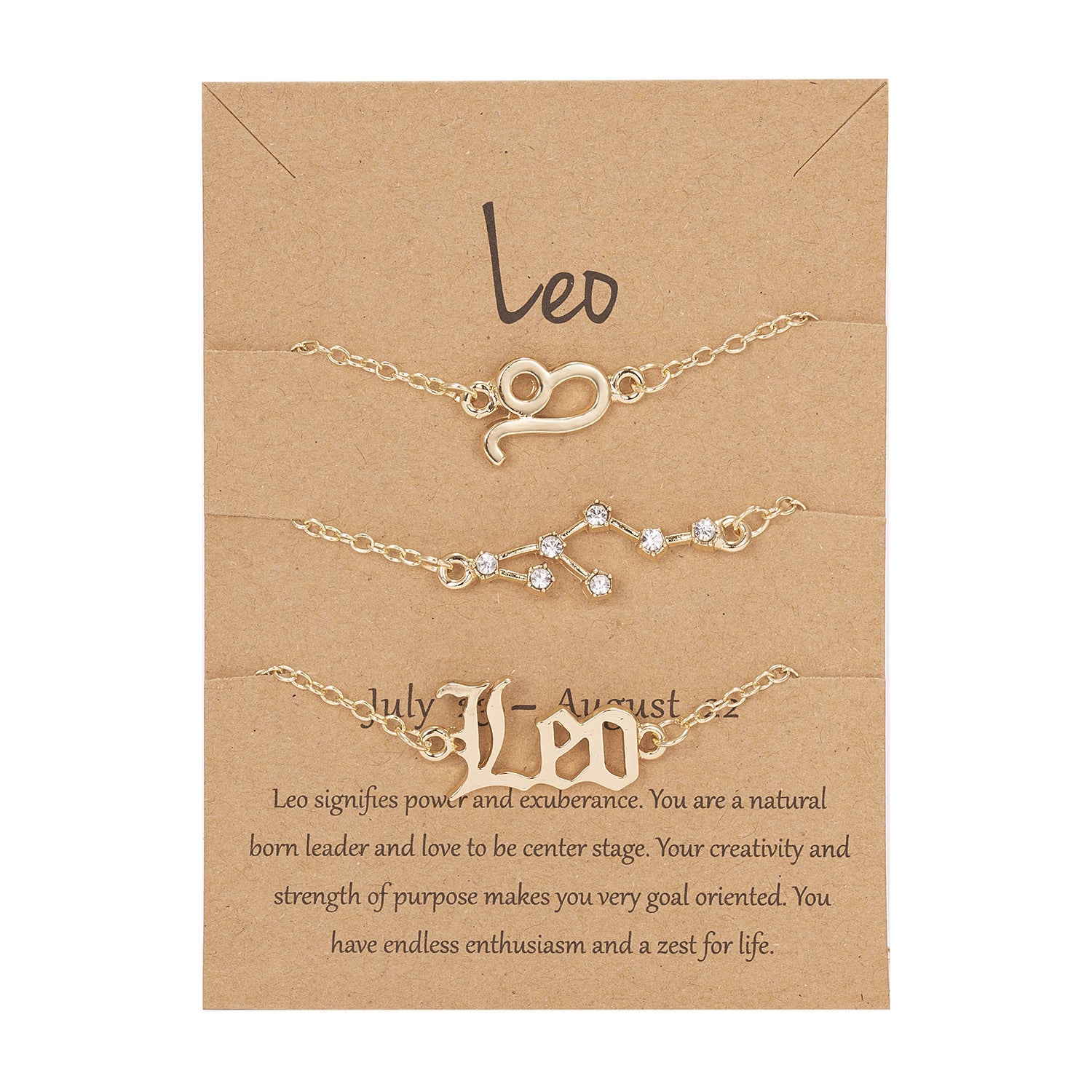 Symbol Star Old English Astrology Bracelet Set Of 3
