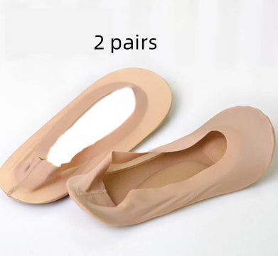 3D Arch Foot Massage Health Care Women Summer Socks Ice Silk Socks Shallow Mouth Silica Gel Invisible Slippers Feet Care