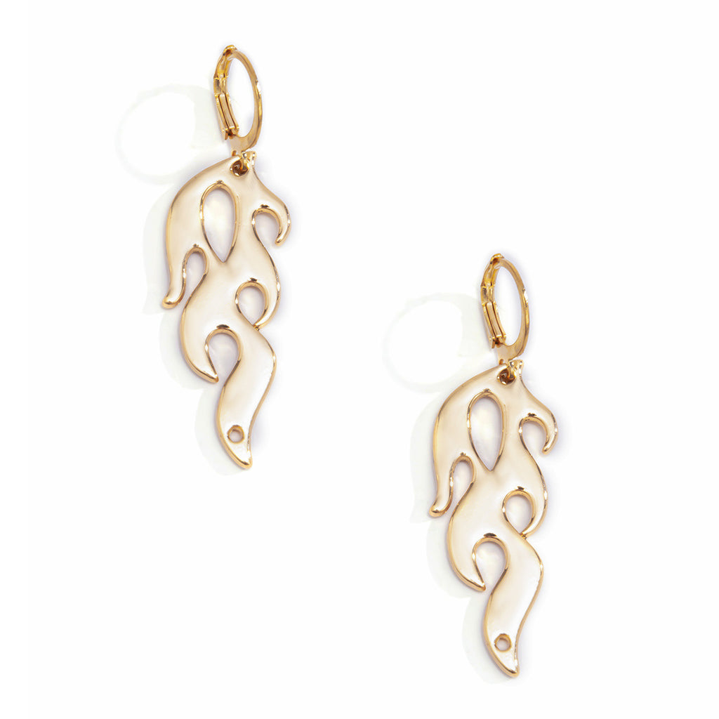 Retro Punk Style Hollow Flame Earrings Women