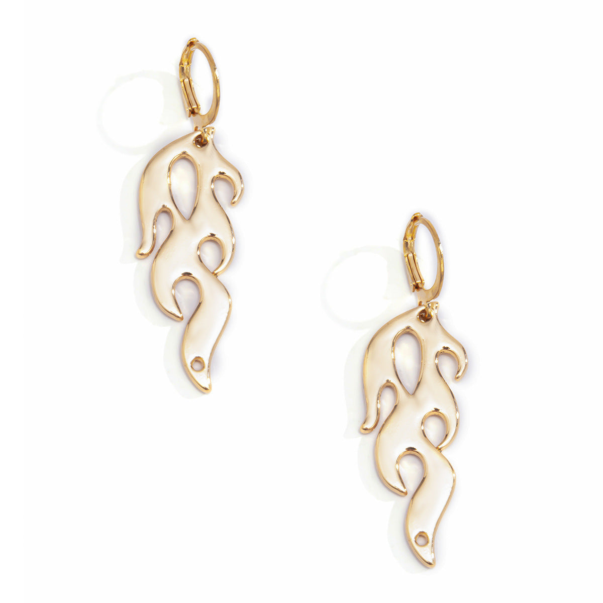 Retro Punk Style Hollow Flame Earrings Women