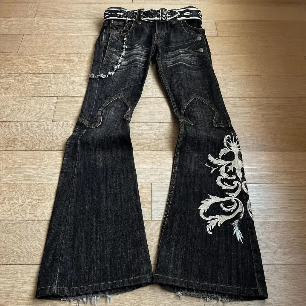 Embroidered Jeans Men's And Women's Trousers