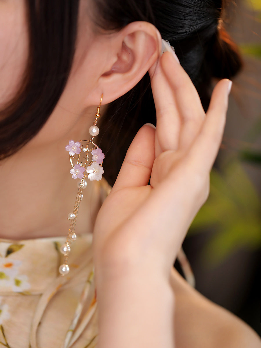 Women's Classic Style Long Tassel Qipao Ancient Style Earrings