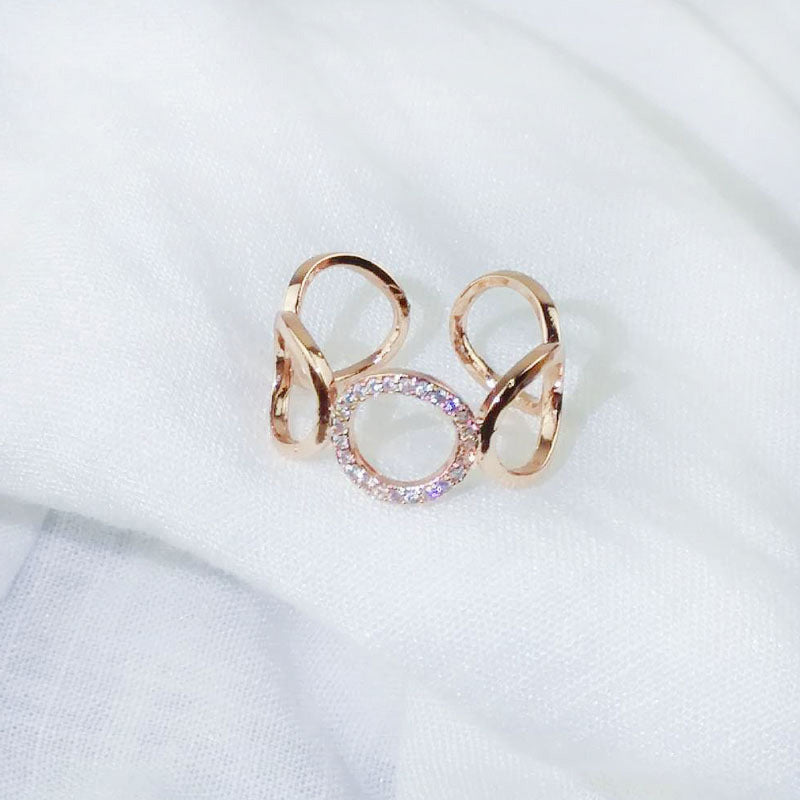 Dignified Hollow Circle Simple Cold Style Ring For Women