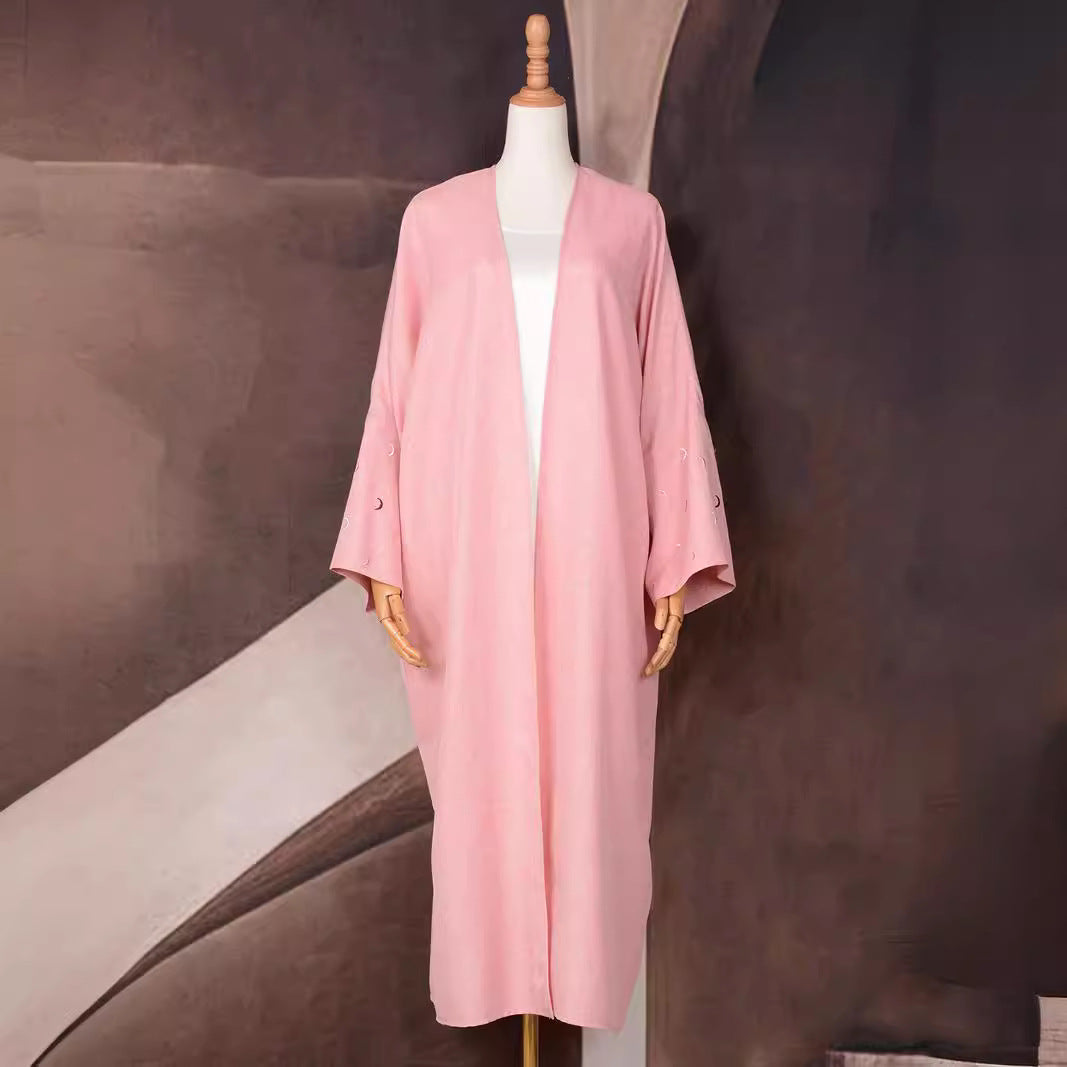 Muslim Elegant Cardigan Embroidered Dress Robe