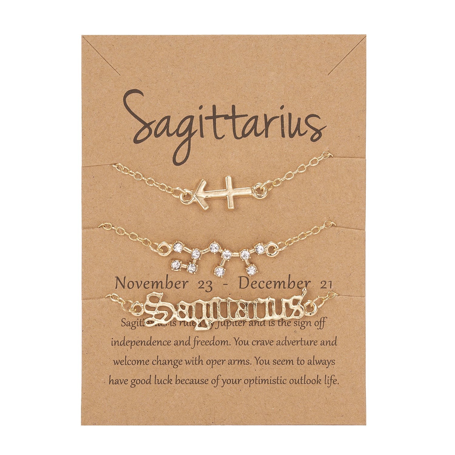 Symbol Star Old English Astrology Bracelet Set Of 3