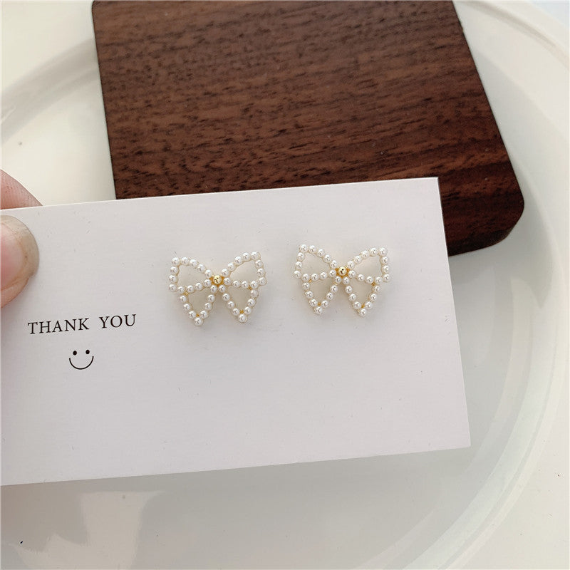Trendy Sterling Silver Needle Stud Earrings For Women Korean Style Popular