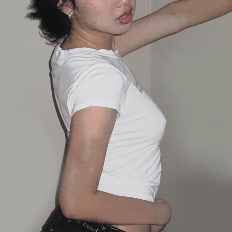 Letter Rhinestone Slim Fit Midriff-baring Top